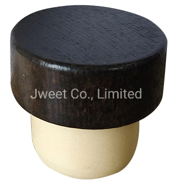Wholesale Rubber Lid with Wooden Black Cap Top for Bottle